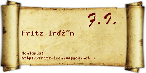 Fritz Irén névjegykártya