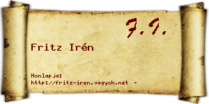 Fritz Irén névjegykártya